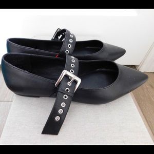 Peggy Buckled Point Toe Flats
